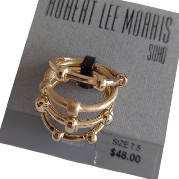 Robert Lee Morris Soho FA18 Ring Gold Stack 7.5 size. - Picture 2 of 4